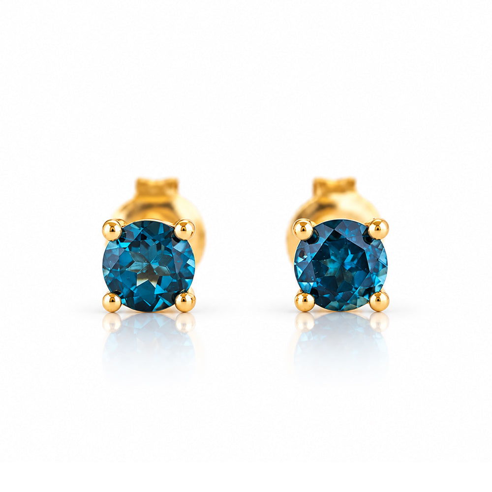 Nina, London Blue Topaz Stud Earrings