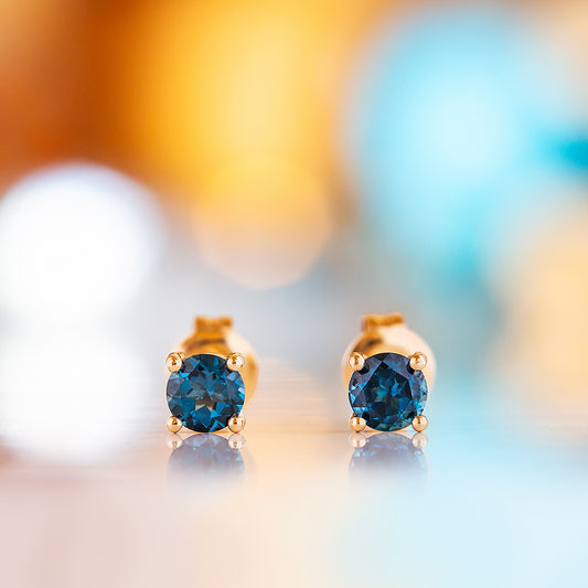 Nina, London Blue Topaz Stud Earrings