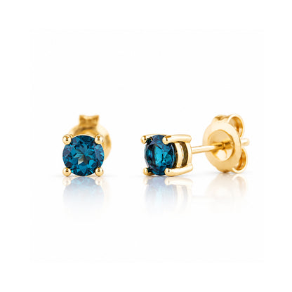 Nina, London Blue Topaz Stud Earrings
