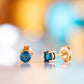 Nina, London Blue Topaz Stud Earrings - Victoria's Jewellery