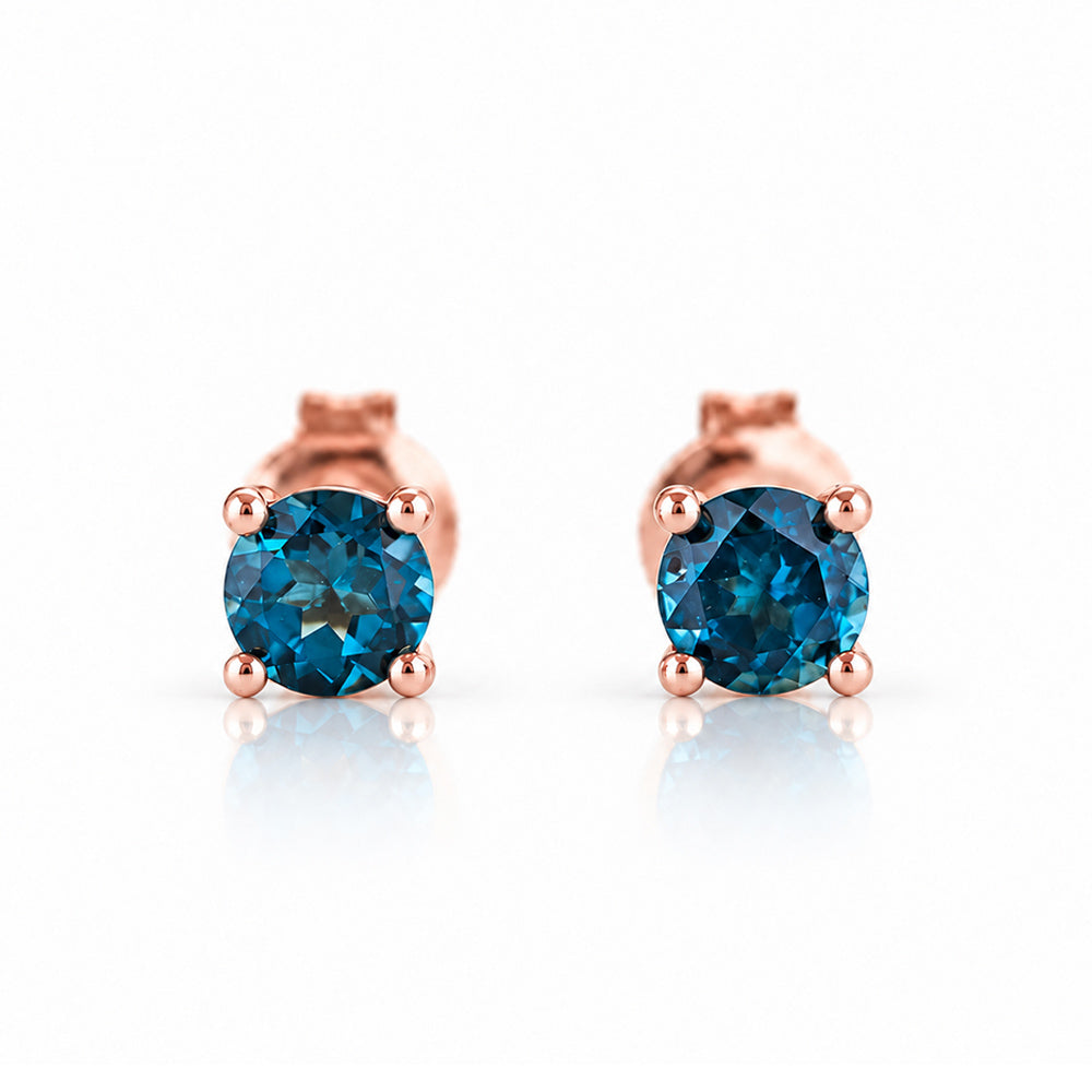 Nina, London Blue Topaz Stud Earrings