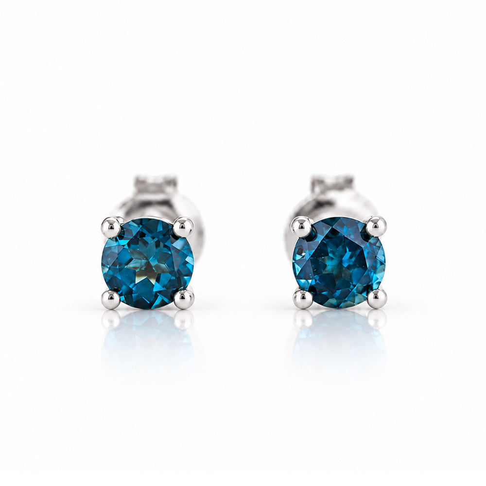 Nina, London Blue Topaz Stud Earrings