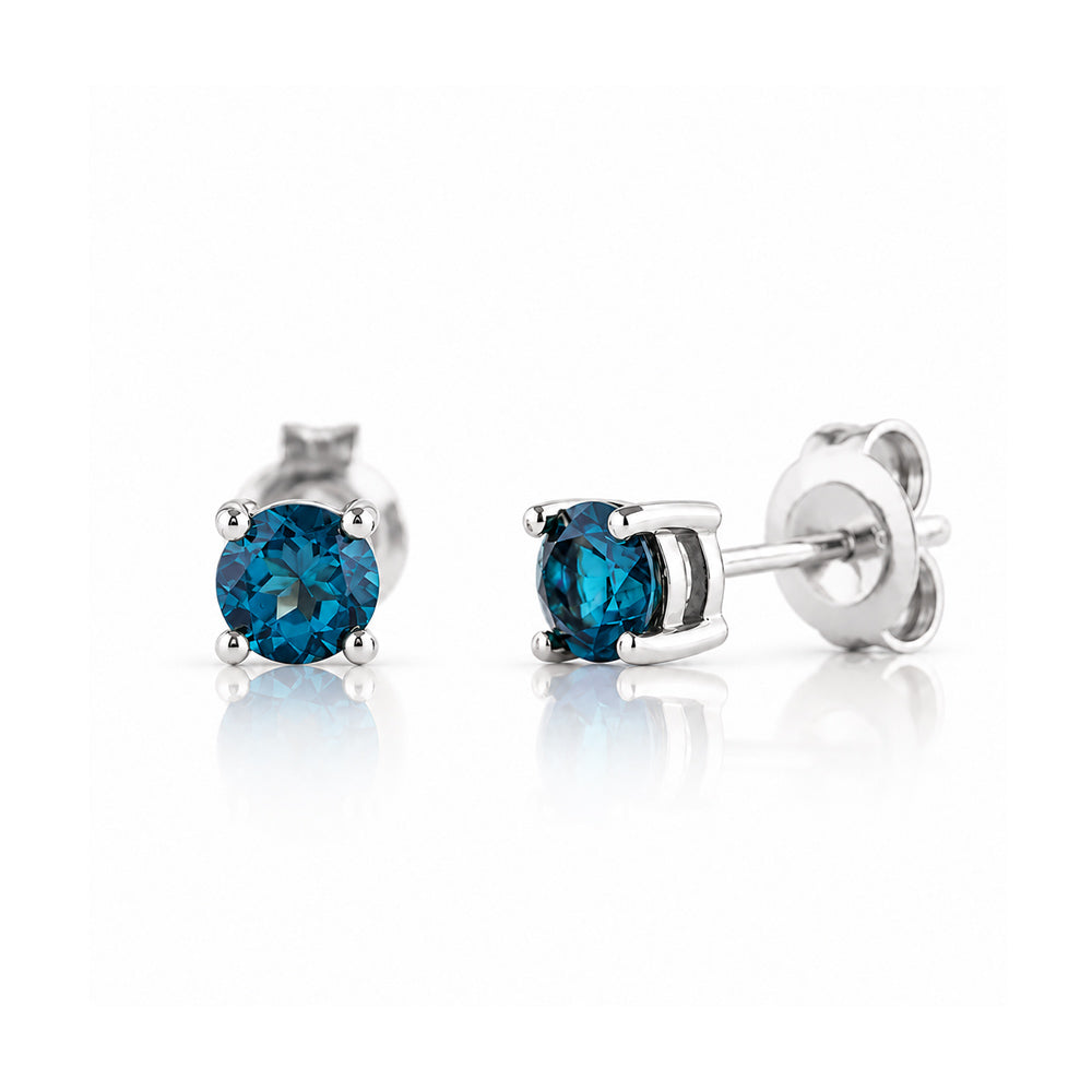 Nina, London Blue Topaz Stud Earrings