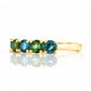 Annie, a London Topaz and Green Tourmaline Ring