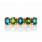 Annie, a London Topaz and Green Tourmaline Ring