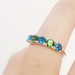 Round cut London Topaz and Green Tourmaline Half Eternity Ring - Victoria's Jewellery