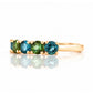 Annie, a London Topaz and Green Tourmaline Ring