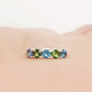 Round cut London Topaz and Green Tourmaline Half Eternity Ring - Victoria's Jewellery
