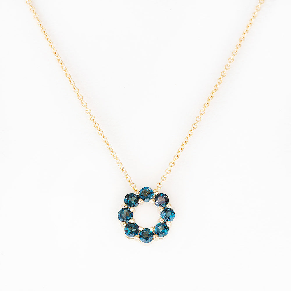 Circle of Life Necklace - London Blue Topaz - Victoria's Jewellery