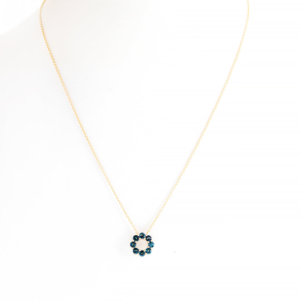 Circle of Life Necklace - London Blue Topaz - Victoria's Jewellery