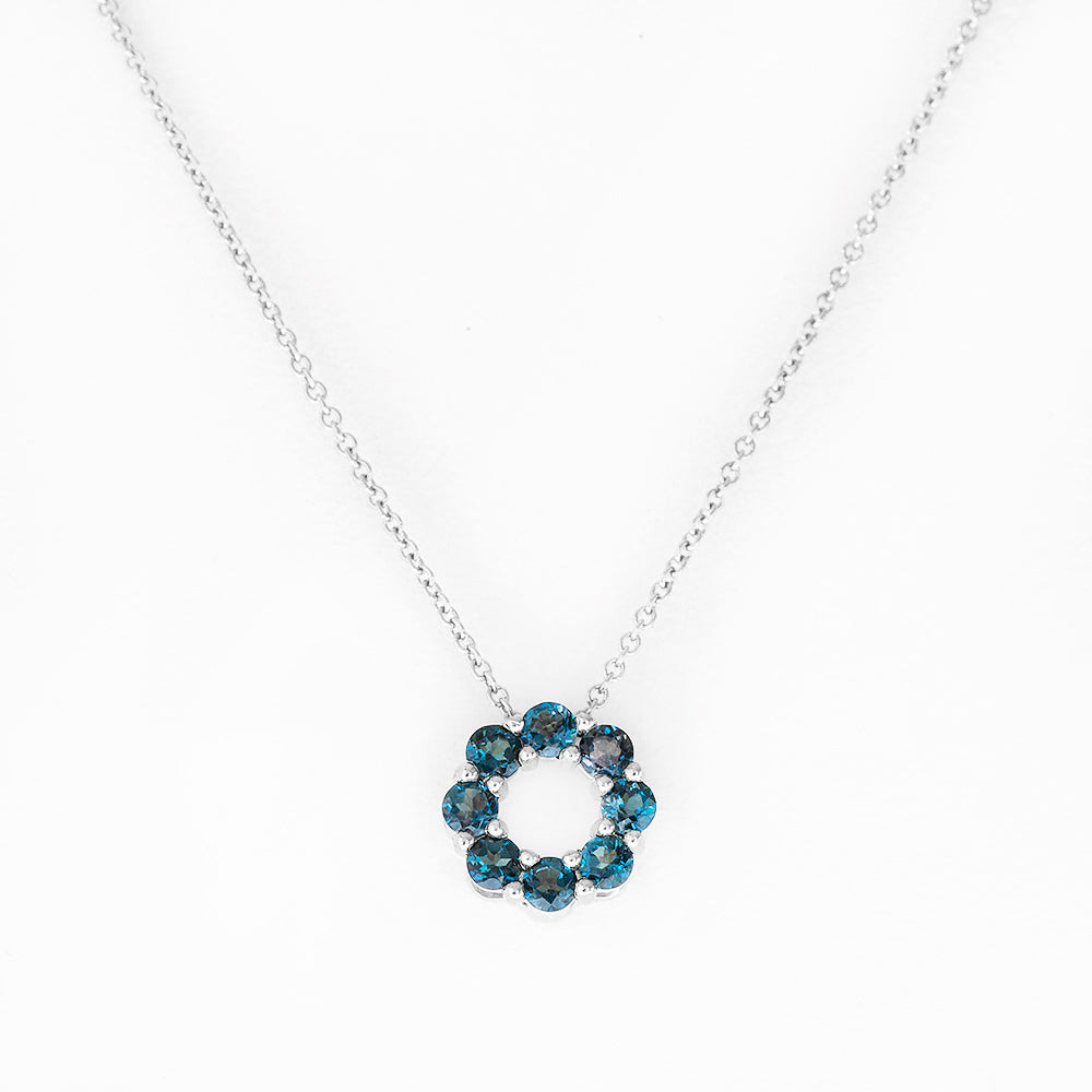 Circle of Life Necklace - London Blue Topaz - Victoria's Jewellery