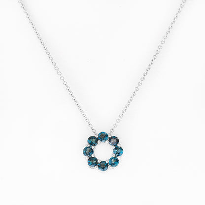Circle of Life Necklace - London Blue Topaz - Victoria's Jewellery