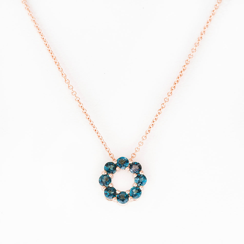 Circle of Life Necklace - London Blue Topaz - Victoria's Jewellery