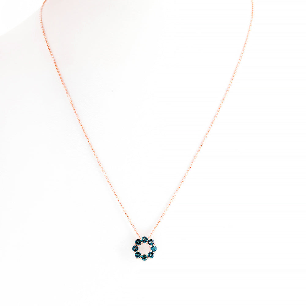 Circle of Life Necklace - London Blue Topaz - Victoria's Jewellery