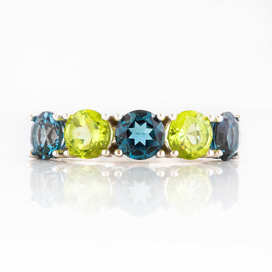 London Blue Topaz and Peridot Ring - 5.5mm