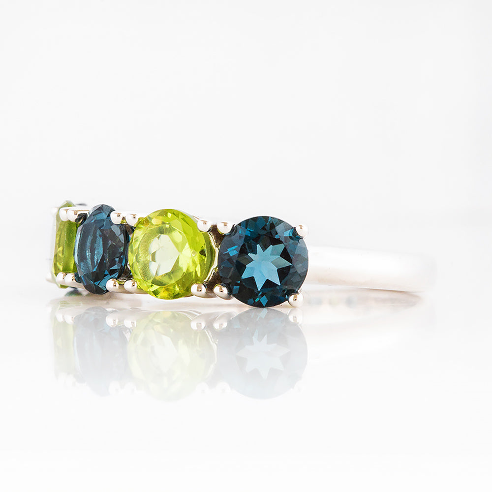 London Blue Topaz and Peridot Ring - 5.5mm