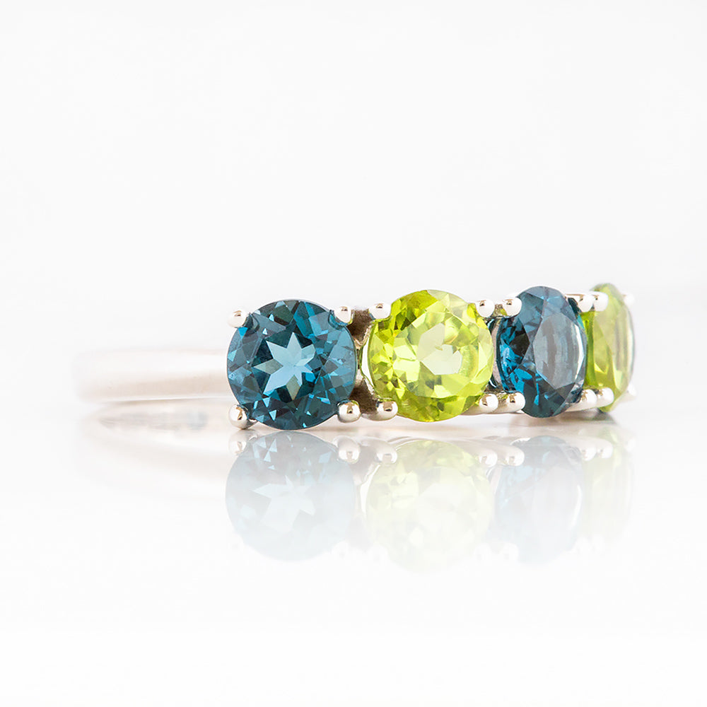 London Blue Topaz and Peridot Ring - 5.5mm