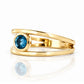 Harper, Round cut London Blue Topaz Split Band Ring - Victoria's Jewellery