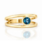 Harper, Round cut London Blue Topaz Split Band Ring - Victoria's Jewellery
