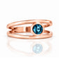 Harper, Round cut London Blue Topaz Split Band Ring - Victoria's Jewellery