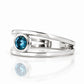 Harper, Round cut London Blue Topaz Split Band Ring - Victoria's Jewellery