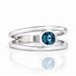 Harper, Round cut London Blue Topaz Split Band Ring - Victoria's Jewellery
