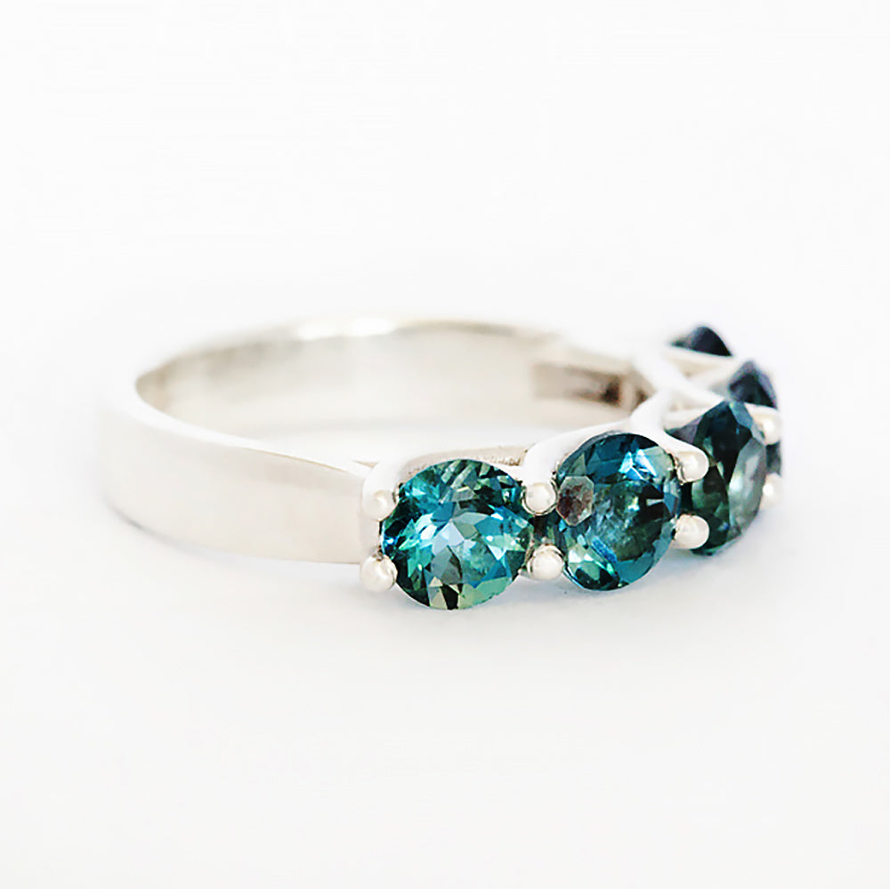 Amanda, a London Blue Topaz Trellis Ring - Victoria's Jewellery
