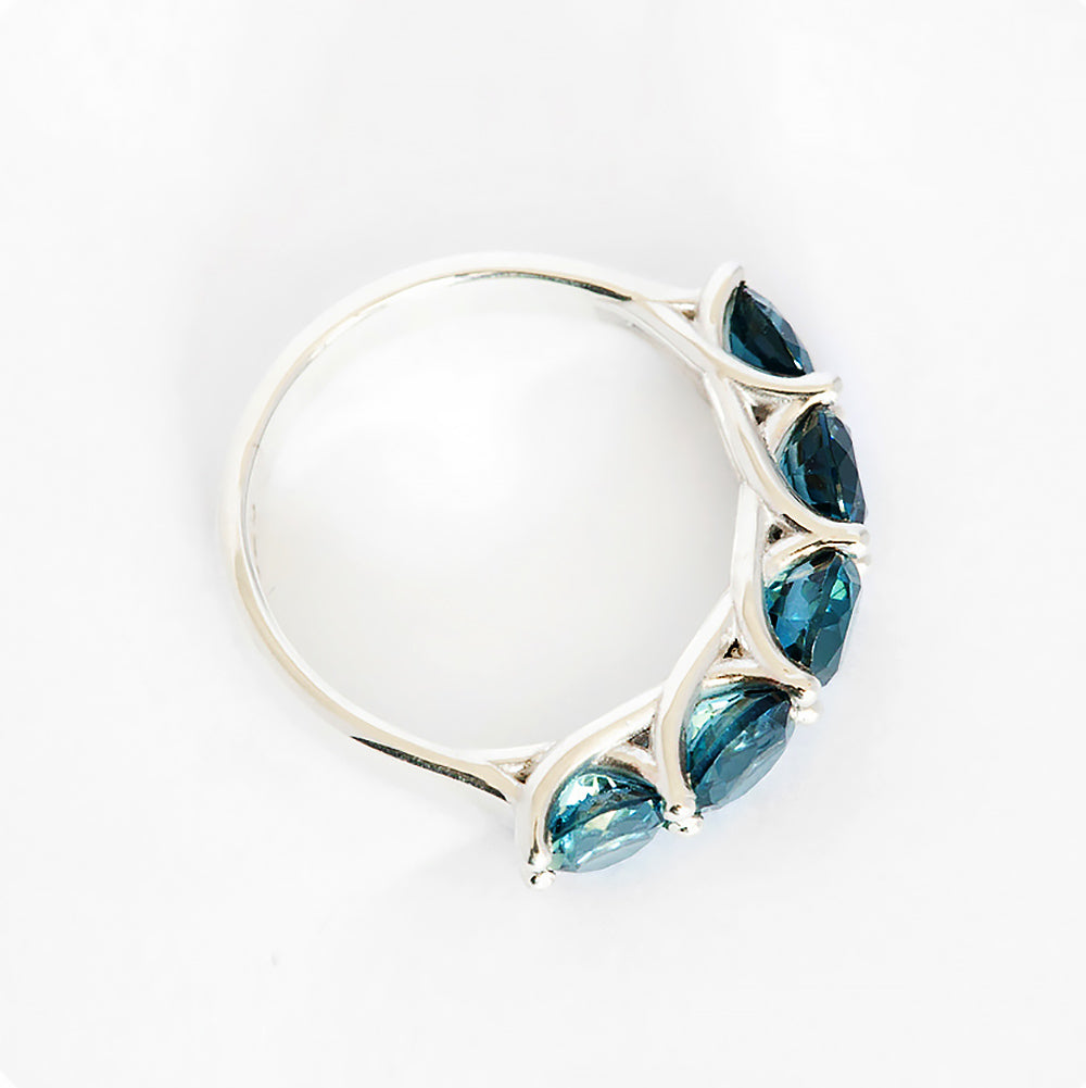 Amanda, a London Blue Topaz Trellis Ring - Victoria's Jewellery
