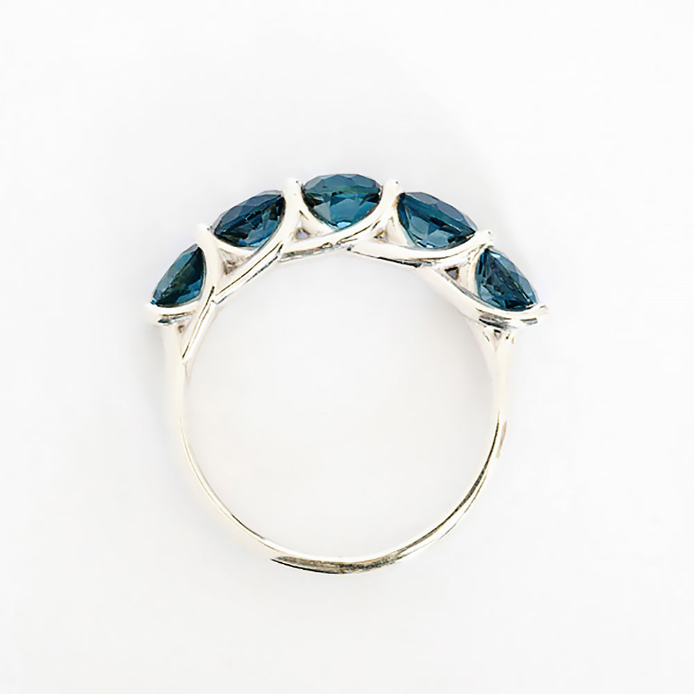 Amanda, a London Blue Topaz Trellis Ring - Victoria's Jewellery