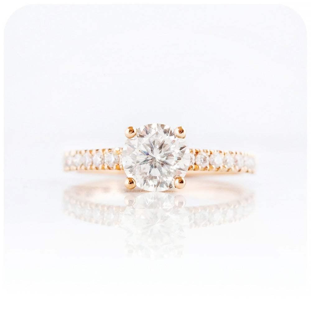 Round Brilliant cut Moissanite Engagement Ring - Victoria's Jewellery