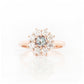 Fleur, a Moissanite and Topaz Flower Cluster Ring