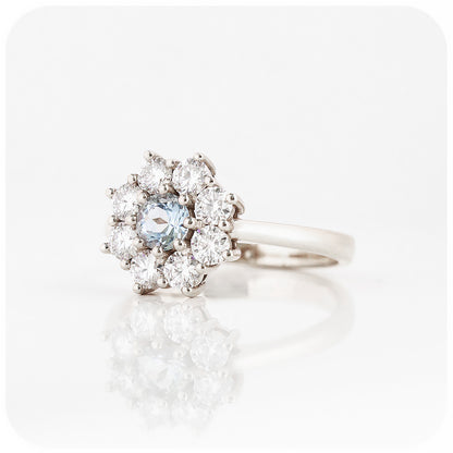 Brilliant Round cut Moissanite Cluster Flower Design Engagement Wedding Ring - Victoria's Jewellery