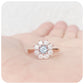 Brilliant Round cut Moissanite Cluster Flower Design Engagement Wedding Ring - Victoria's Jewellery