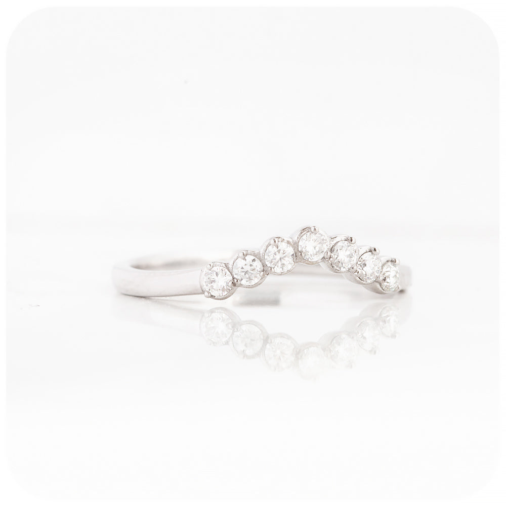 Camilla, a Moissanite Curved Wedding Ring