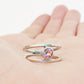 Harper, Round cut Pink Morganite Split Band Ring