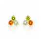 The Trilogy Peridot, Citrine and Prasiolite Stud Earrings - Victoria's Jewellery