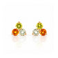 The Trilogy Peridot, Citrine and Prasiolite Stud Earrings - Victoria's Jewellery