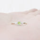 Round cut Peridot and Diamond Trilogy Promise Ring - Victoria's Jewellery