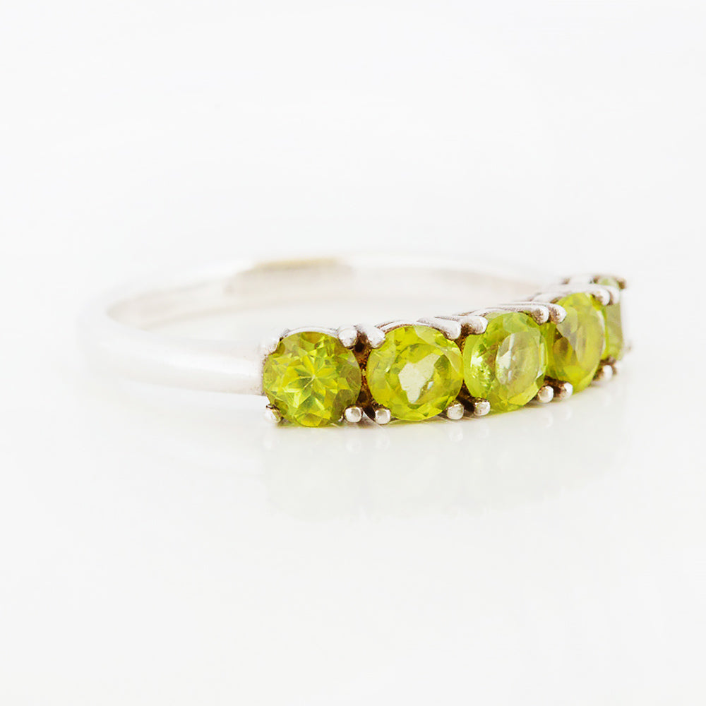 Round cut Peridot half eternity August Anniversary Ring - Victoria's Jewellery