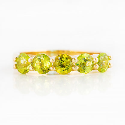 Danelle, a Peridot Half Eternity Trellis Ring - Victoria's Jewellery