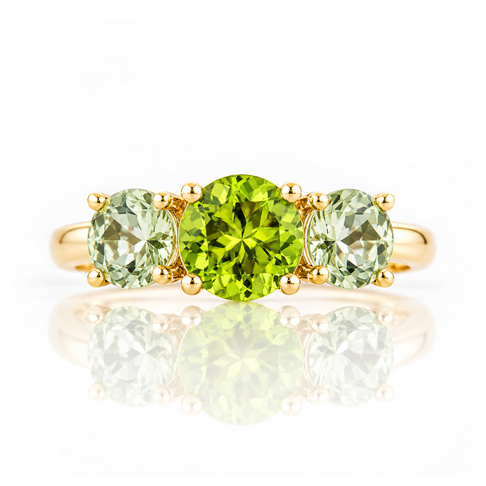 Aria, Peridot and Prasiolite Trilogy Ring - Victoria's Jewellery
