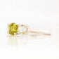 Round cut Peridot and Prasiolite Trilogy Anniversary Ring - Victoria's Jewellery