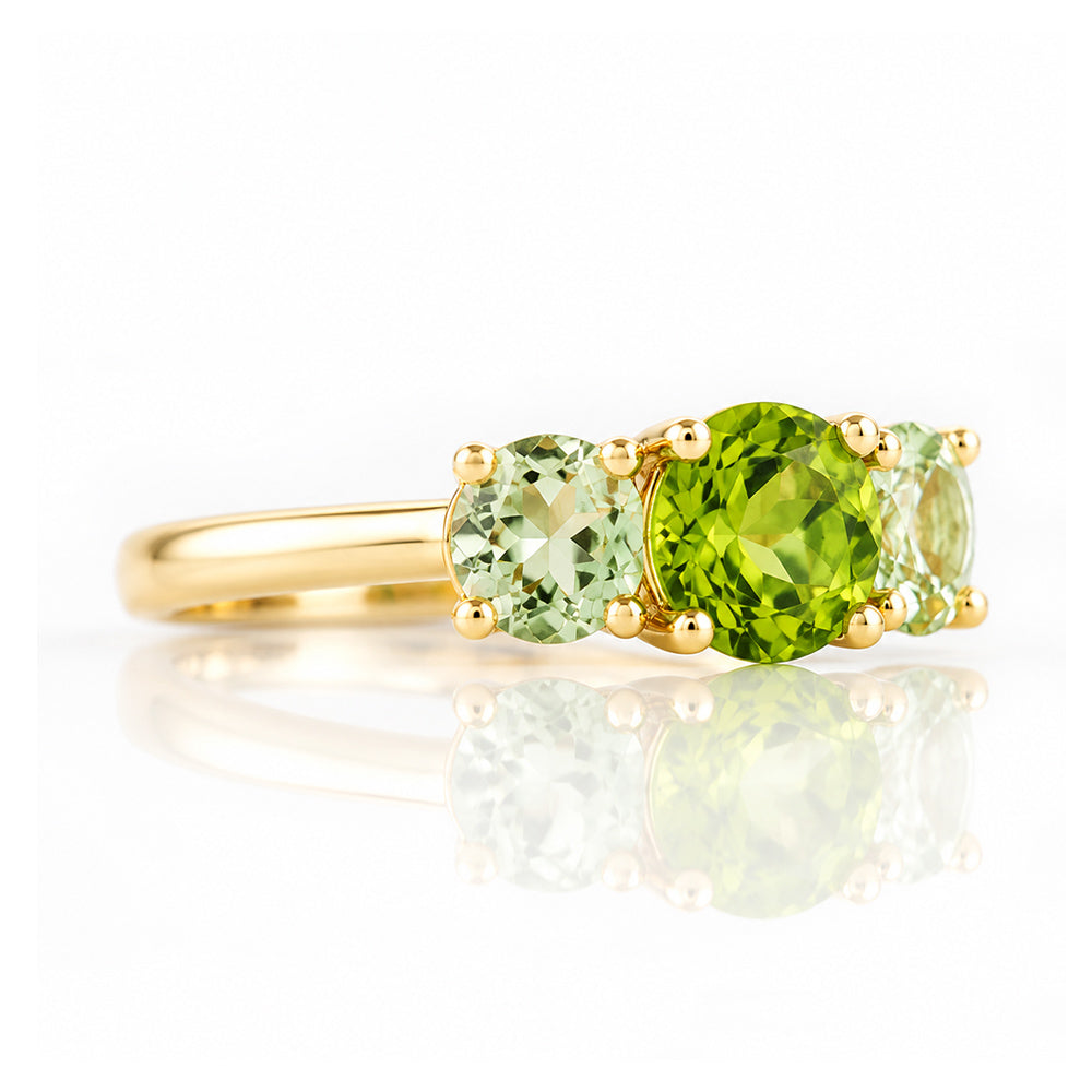 Aria, Peridot and Prasiolite Trilogy Ring - Victoria's Jewellery