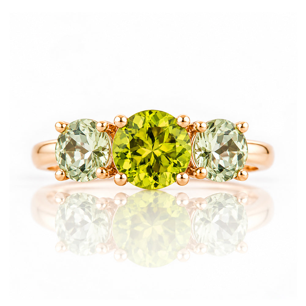Aria, Peridot and Prasiolite Trilogy Ring - Victoria's Jewellery