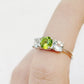 Round cut Peridot and Prasiolite Trilogy Anniversary Ring - Victoria's Jewellery