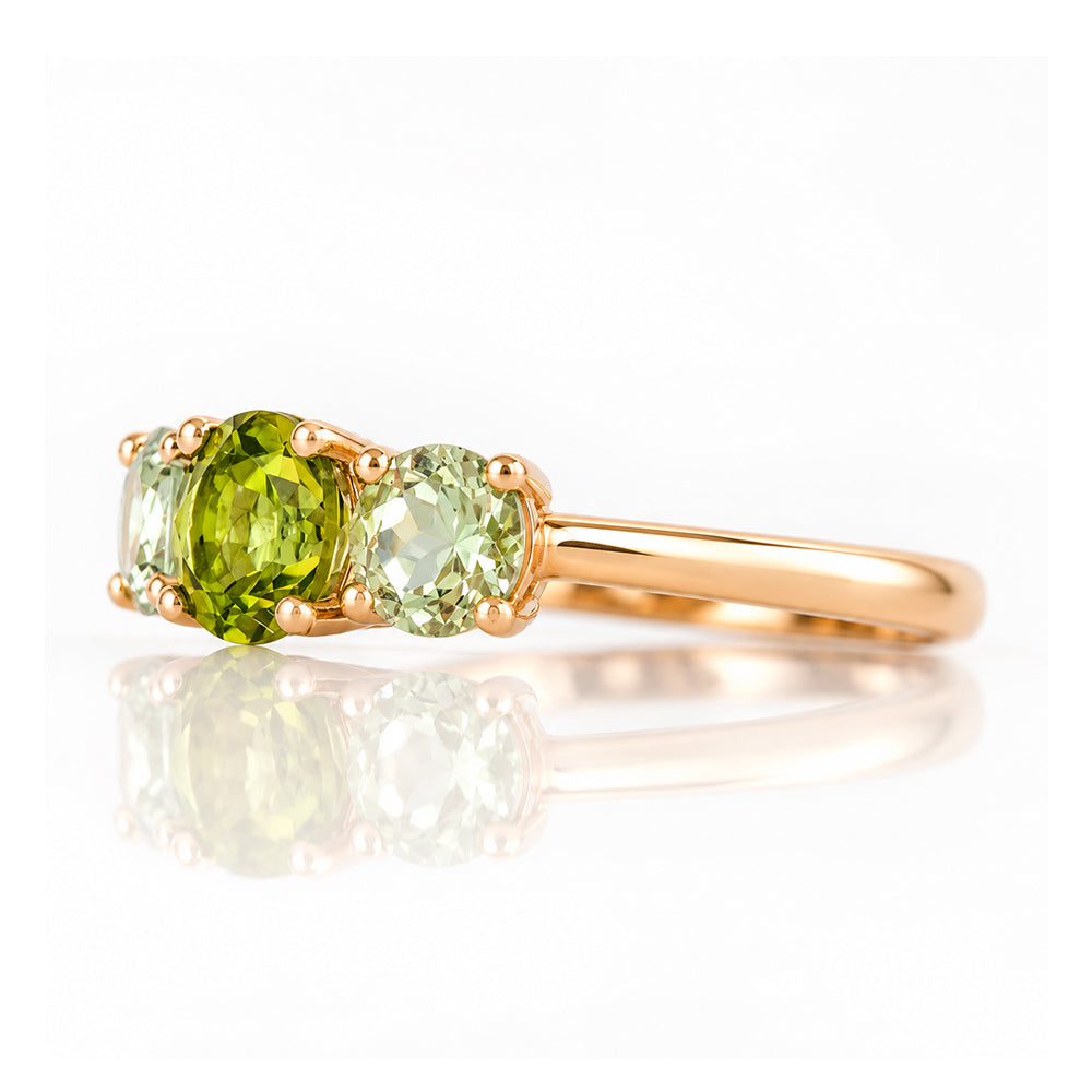 Aria, Peridot and Prasiolite Trilogy Ring - Victoria's Jewellery