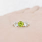 Round cut Peridot and Prasiolite Trilogy Anniversary Ring - Victoria's Jewellery