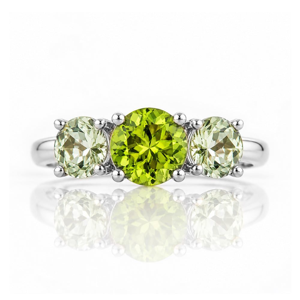 Aria, Peridot and Prasiolite Trilogy Ring - Victoria's Jewellery