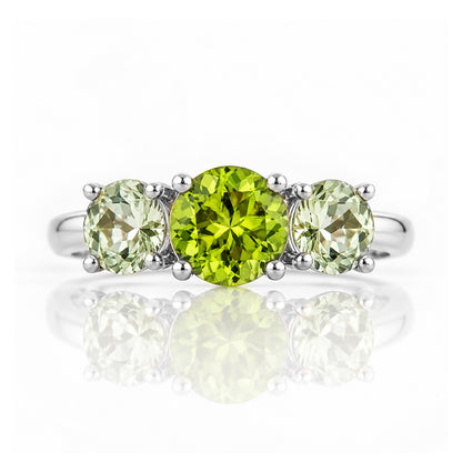 Aria, Peridot and Prasiolite Trilogy Ring - Victoria's Jewellery