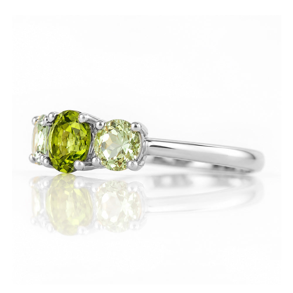 Aria, Peridot and Prasiolite Trilogy Ring - Victoria's Jewellery